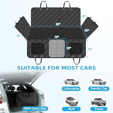 Kytely Back Seat Extender for Dogs,Hard Bottom Dog Car Seat Cover for Back Seat Support 400lb, Waterproof Dog Car Hammock Travel Bed for Car SUV Truck - Image 7