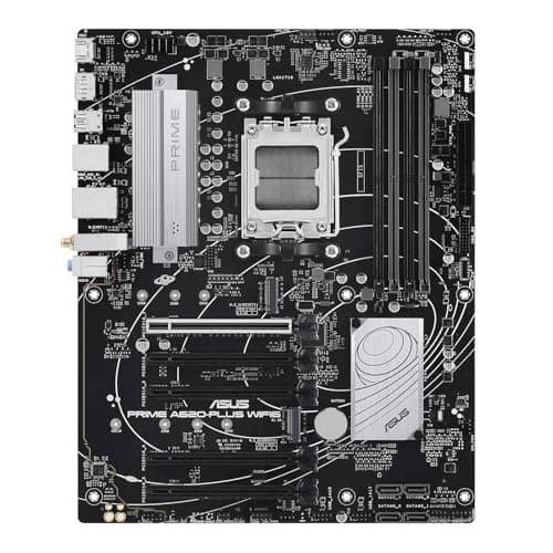 ASUS Prime A620-PLUS WIFI6 AMD A620 AM5 ATX Motherboard, DDR5, PCIe 4.0, Dual M.2 Slots, WiFi 6, DisplayPort/HDMI™, Rear & Front USB 5Gbps Type-C, SATA 6 Gbps, Two-Way AI Noise Cancelation, Aura Sync - Image 1