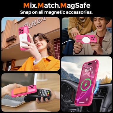 Thomo Magnetic for iPhone 16 Pro Max Case, [Full Camera Protection] [Compatible with Magsafe] Military-Grade Shockproof, Anti-Fingerprint Translucent Matte Phone Case,Hot Pink - Image 7