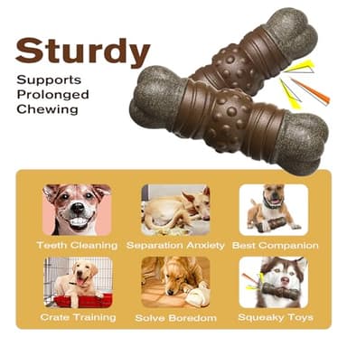 YIJISKY Ideal Chew Toy Great for Teeth Cleaning and Playtime，Dog Chew Toy for Aggressive Chewers Tough and Long-Lasting Toy for Large/Medium Dogs (Coffee) - Image 3