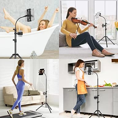 LIUGAST Tripod Stand for Ipad,Gooseneck 65-inch Floor Stand for Tablet,Floor Stand for iPad Tripod with 360° Rotating Mount for Mini, Air, Pro and All 4.7-11.9 Inch Tablet and Phone - Image 7