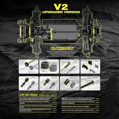 RIAARIO RC Cars Mini 1:10 Brushless RC Car for Adults Max 50 mph All Terrain Hobby Trucks Electric Off-Road Monster Trucks 4WD Remote Control Car Waterproof Truck with Carbon Fiber - Image 5