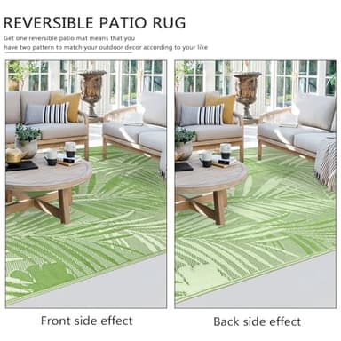 famibay 6x9 Outdoor Rug Waterproof Patio Rug Tropical Outdoor Plastic Straw Rug All Weather RV Rugs for Outside Camping Rugs Lightweight Portable Outdoor Carpet Mats for Patio Deck RV Camper - Image 5