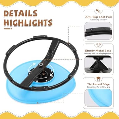 Zhenx Spinning Chair for Autistic Kids, Kids Sensory Swivel Chair, Sensory Spinner Seat for Autism Toddlers & ADHD Children, Sit and Spin Training Body Coordination (Blue) - Image 6
