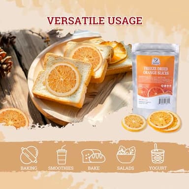 52USA Freeze Dried Orange Slices, 3oz (85g), Dehydrated Orange Slices, All Natural, No Additives, No Sugar Added, Dried Fruit for Cocktails, Snacking, Baking & Garnishing - Image 4