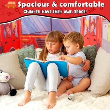 Britik Pop up Play Tent for Kids Aged 1-3 Years Old Boys and Girls : Fire Truck Tent Playhouse Toy Play Tents for Toddlers 3-5 Kids Tent Indoor Outdoor Playhouse Toys for 1 + Year Old, Fire Truck - Image 4