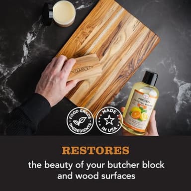 CLARK'S Cutting Board Oil & Wax Applicator - Elegant Design With Ergonomic Handle - Restores Beauty Of Your Butcher Block And Wood Surfaces - Smooth And Consistent Finish - Made From Hardwood Maple - Image 2