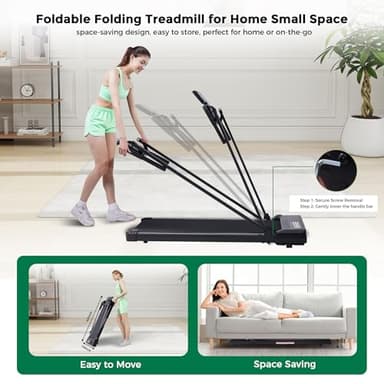 Compact Walking Pad with Handle Bar, Foldable Electric Treadmill with Handles and 3.5HP Powerful, Portable Small Walking Pads Treadmill for Home Small Spaces,400LBS Weight Capacity - Image 6