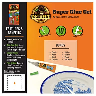 Gorilla Super Glue Gel, Clear Glue, Four 3 Gram Tubes (Pack of 1) - All Purpose and Fast Setting for Projects and Repairs - Image 2