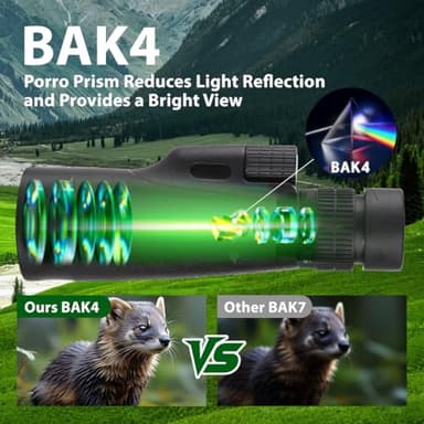 Monocular Telescope 80 x 100 High Powered Monoculars for Adults with Tripod, Monocular for Smartphone Suitable for Bird Watching Larger Vision Monoculars for Adults with BAK4 Prism & FMC Lens - Image 4