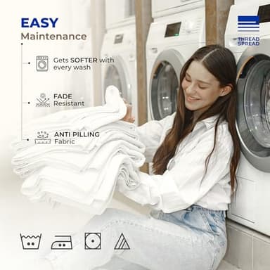 THREAD SPREAD 100% Egyptian Cotton King Size Sheet Set - 1000 Thread Count King Size Sheets Set Egyptian Cotton, 4 PC Silver 16" Deep Pocket, Soft Cooling Sateen Ultra Luxury Hotel Bedding - Image 6