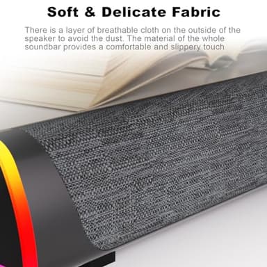 SOULION R30 Plus Bluetooth Computer Speakers for PC Desktop, All-in-one Control Button with 6 Modes LED Lights, Wired USB Powered Sound Bar, Surround Sound Portable SoundBar for Monitor Laptop Phone - Image 6