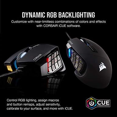 CORSAIR SCIMITAR RGB ELITE Wired MOBA/MMO Gaming Mouse – 18,000 DPI – 17 Programmable Buttons – iCUE Compatible – PC, Mac, PS5, PS4, Xbox – Black - Image 7