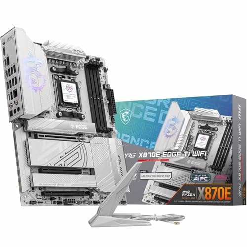 MSI MPG X870E Edge TI WiFi Motherboard, ATX - Supports AMD Ryzen 9000/8000 / 7000 Processors, AM5-80A SPS VRM, DDR5 Memory Boost 8400+MT/s (OC), PCIe 5.0 x16, M.2 Gen5, Wi-Fi 7, 5G LAN - Image 1