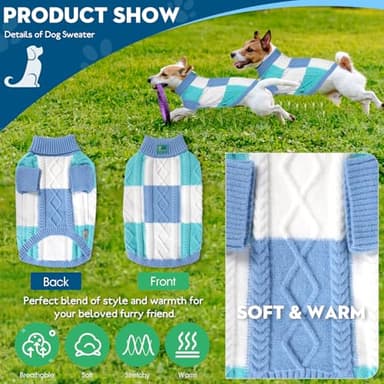 To A Turn Pet Sweaters,Turtleneck Pullover Dog Sweater,Pet Sweaters for Dogs,Pet Clothes,Pet Clothing,Suitable for All Types of Dogs and Most Seasons (Blue Group,L) - Image 2