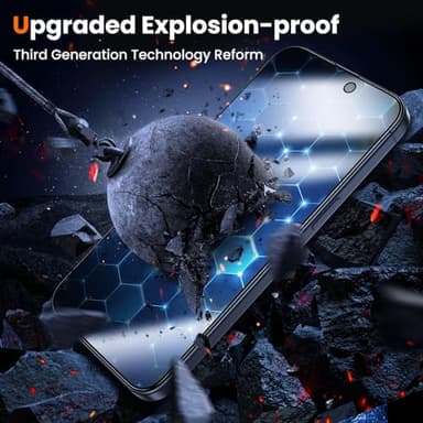 UniqueMe for iPhone 15 Pro Max Privacy Screen Protector - [Military Grade Shatterproof & 9H+ Hardness] Privacy Screen 15 Pro Max Tempered Glass Full Coverage,Easy to install, 2 Packs - Image 5