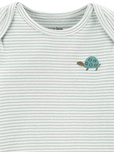 Simple Joys by Carter's Unisex Babies' 6-Piece Bodysuits (Short and Long Sleeve) and Pants Set, Grey Heather/White Animal Print/Avocados/Stripe/Text Print, 0-3 Months - Image 2