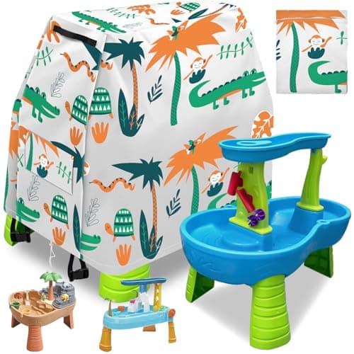 Intoypad Kids Water Table Cover for Step2 Rain Showers Water Table Accessories, Outdoor Toys Waterproof Sunshade Dust Cover for Toddlers 1-3 Outdside Step 2 Watertable Toys for Kids Ages 3-5 - Image 1