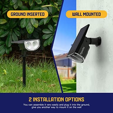 Kyosho Solar Color Spot Lights Outdoor, 9 Lighting Modes Halloween Christmas Lights, 38 LEDs Color Changing Waterproof RGBW Multicolor Tree Pool Solar Spotlight, 2 Pack - Image 8