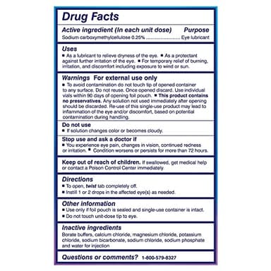 TheraTears Dry Eye Therapy Lubricating Eye Drops for Dry Eyes, Preservative Free eye drops, 30 Single-Use Vials - Image 2