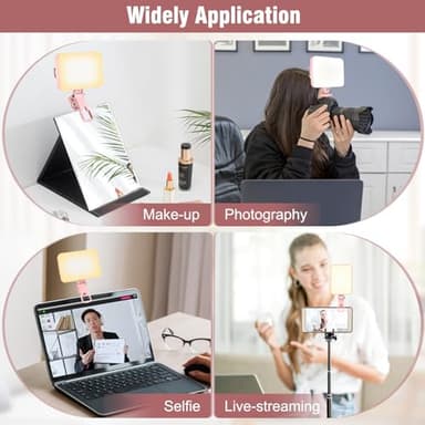 ALTSON 60 LED Portable Selfie Light Video Conference Lighting with Clip & Camera Tripod Adapter Rechargeable 2200mAh CRI 97+, 9 Light Modes for Phone iPhone Webcam Laptop Photo Makeup - Image 6