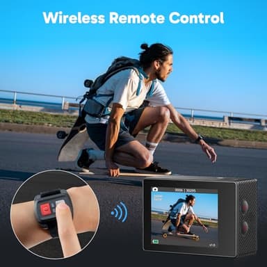 AKASO EK7000 4K30FPS 20MP WiFi Action Camera with EIS Ultra HD 131FT Waterproof Underwater Camera Remote Control 4X Zoom Support External Microphone Black - Image 6