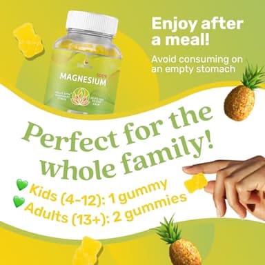 BeLive Magnesium Gummies 200mg - 60 Ct | Magnesium Glycinate Supplements for Relaxation, Stress Relief, and Sleep for Adults & Kids - Tasty and Tangy Pineapple Flavor - Image 4