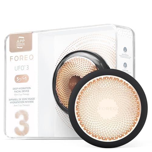 FOREO UFO 3 Deep Face Moisturiser - 5-in-1 Facial Spa - Red Light, Warming, Cooling, Massage, Anti Aging - Face Mask Skin Care - Black - Image 1