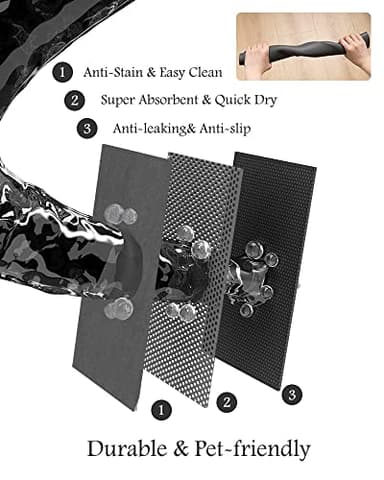 Pet Feeding Mat-Absorbent Dog Mat for Food and Water Bowl-No Stains Quick Dry Dispenser Mat-Dog Accessories Pet Supplies-Bowl for Messy Drinkers（Darkgrey,16"x24" - Image 6