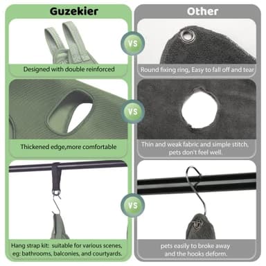 Guzekier Cat Grooming Hammock, Cat Nail Clipper Hammock for Nail Trimming, Cat Holder Sling for Cutting Nails, Restraint Bag with Safety Belt, Nail Clippers and Nail File - Image 5