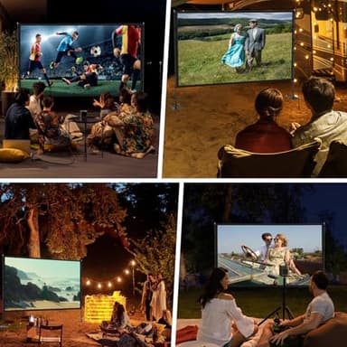 Outdoor Projector Screen with Stand - 120 inch Portable Projector Screens Indoor Outdoor Projector Screen 16:9 4K HD Outdoor Movie Screen with Carry Bag,Enioy Home Theater Projection Screen. - Image 8