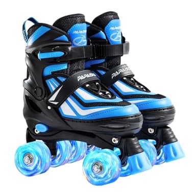 PAPAISON Kids Roller Skates for Boys Girls, 4 Size Adjustable Rollerskates with Light Up Wheels for Kids Ages 4-12 - Image 1