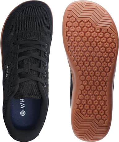 WHITIN Wide Toe Box Barefoot Sneakers for Men Minimalist Minimus Zero Drop Sole Shoes Size 11 Width 11W Outdoor Training Black Gum 45 - Image 5