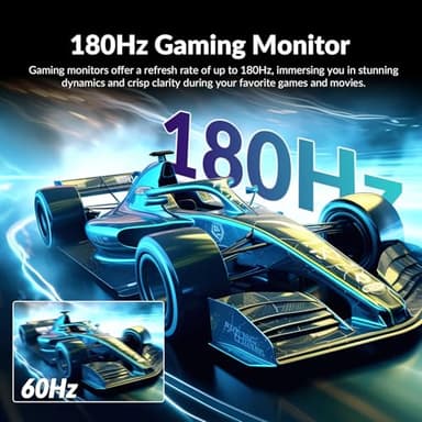 Great voell 24 Inch Curved Gaming Monitor, 180Hz/144Hz FHD 1080P, 120% sRGB, 1ms, AMD FreeSync, Low Motion Blur, VESA Wall Mount, HDMI 1.4 & DP 1.2 – Black - Image 7