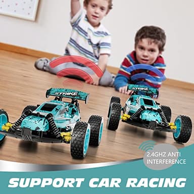 Tecnock RC Cars Remote Control Car for Kids, 1:18 Scale 20 KM/H 2WD Offroad Buggy, 2.4GHz RC Racing Car with USB-C Easy Charging & 50 Mins Playtime, Toys Gifts for Boys & Girls - Image 5