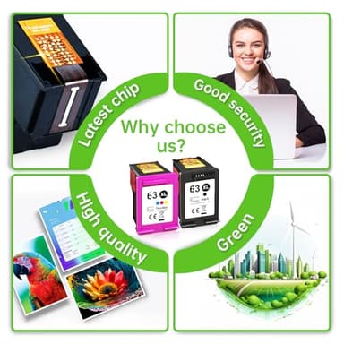 63XL Ink Cartridges Black and Color for HP Ink 63 Replacement for HP 63XL Ink Cartridge Combo Pack Works with Officejet 3830 5258 4650 5255 5200 Envy 4520 4512 Deskjet 2540 3630 Printer Ink Hp 63 XL - Image 7