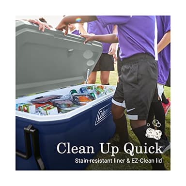 Coleman Classic Series Insulated Portable Rolling Cooler with Wheels, Leak-Resistant Outdoor Hard Cooler Keeps Ice up to 5 Days, 100-Quart - Image 7