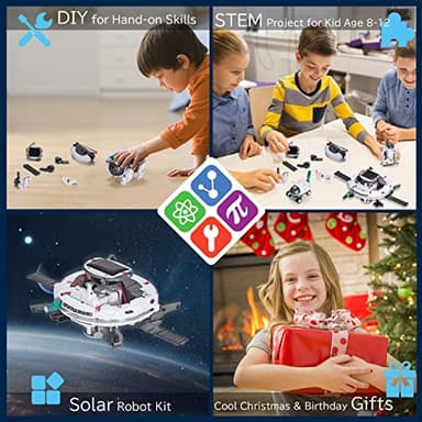 STEM Projects for Kids Age 8-12 Solar Robot Learning Building Science Kit with Solar Panel & Battery Powered 6 in 1 Experiment for Kids, Christmas Birthday Gifts Idea Toy for 9 10 11 Boys Girls - Image 4