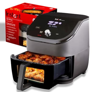 Instant Pot Vortex Plus 6QT ClearCook Air Fryer, Clear Windows, Custom Program Options, 6-in-1 Functions, Crisps, Broils, Roasts, Dehydrates, Bakes, Reheats, from the Makers of Instant Pot, Black - Image 1