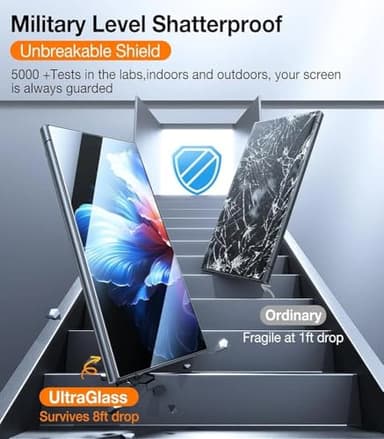 UltraGlass Unbreak Top 9H+ Glass for Samsung Galaxy S24 Ultra Screen Protector [Military Grade Shatterproof & Longest Durable] Screen Protector S24 Ultra Tempered Glass, Auto Installation, 2 Pack - Image 3