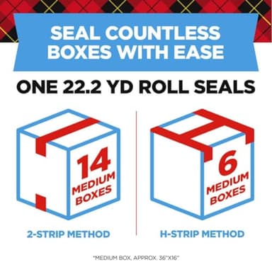 Scotch Heavy Duty Shipping Packing Tape, Clear, Packing Tape for Moving Boxes and Packaging Supplies, 1.88 in. x 22.2 yd., 6 Roll Dispensers, Moving Supplies - Image 3