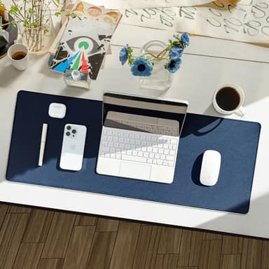 Reniteco Waterproof Large Gaming Mouse Pad with Durable Stitched Edges, Non-Slip Rubber Base, Smooth Surface Mouse Mat Desk Pad for Home Office Gaming, 27.5"x11.8"x0.12", Dark Blue - Image 7