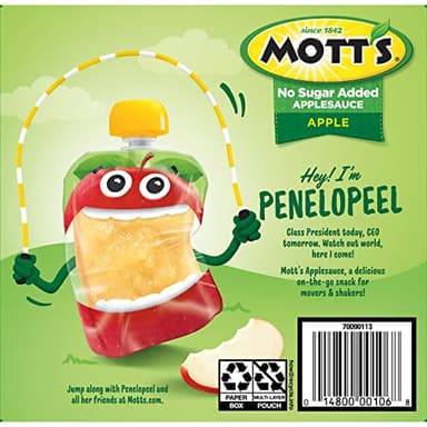Mott's No Sugar Added Applesauce, 3.2 Oz Clear Pouches, 24 Count (6 Packs Of 4), Good Source Of Vitamin C, No Artificial Flavors - Image 15