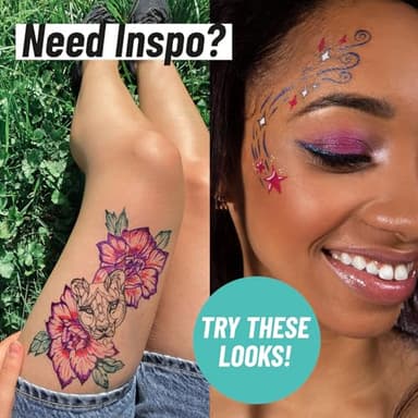 BIC BodyMark Temporary Tattoo Markers for Skin, Artist's Set, Mixed Tip, 8-Count Pack of Assorted Colors, Skin-Safe*, Cosmetic Quality - Image 7