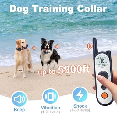 MIMOFPET Wireless Dog Fence for 2 Dogs - 25FT to 3500FT No Static Electric Fence,185 Days Standby Time Training Collar,Pet Containment System with 3 Training Mode,Flash Light and Waterproof - Image 3