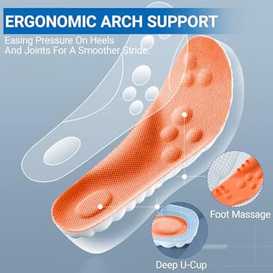 4D Cloud Soles Memory Foam Insoles for Men &Women,Adjustable Size 4D Memory Foam. Arch Suppor Shoe Inserts with Acupressure Massage - Image 4