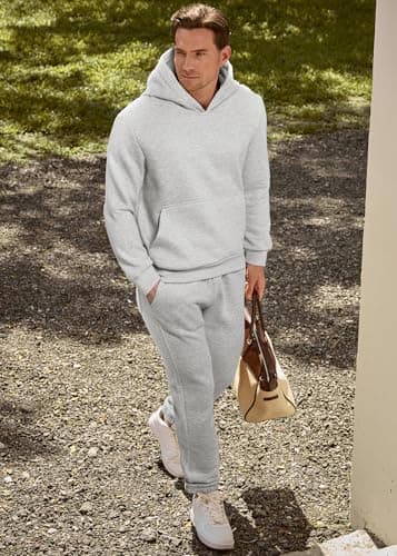 JMIERR 2 Piece Comfiest Airport Outfits Long Sleeve Essentials Hoodie Sweatshirt Joggers Baggy Sweatpants Track Suits Set Fall Casual Loungewear Tracksuit Sweatsuits Matching Sets, L, Light Grey - Image 9