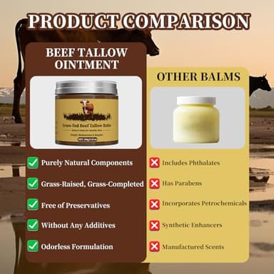 Oebitor Beef Tallow for Skin, Tallow and Honey Balm, Facial Moisturizer Cream, 100% Organic Grass Fed Whipped Beef Tallow Balm Deeply Moisturizing for Face & Body, Suitable For All Skin Types(3.53oz) - Image 6