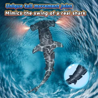 fygurso Remote Control Shark Toys High Simulation,Water Toys for Kids, High Simulation Shark for Pool & Bath, Ideal Gifts for Boys Ages 6+ (Gray) - Image 4