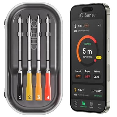CHEF iQ Sense [2025 Model] | Smart Wireless Meat Thermometer | 4 Ultra-Thin Probes | WiFi Unlimited Range | 1000°F Heat Safe | 5 Sensors | BBQ, Grill, Oven, Smoker, Air Fryer | Gen3 - Image 1